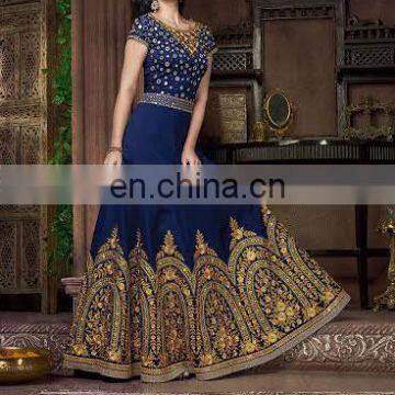 Party wear blue elegant embroidered suits for girls and woman