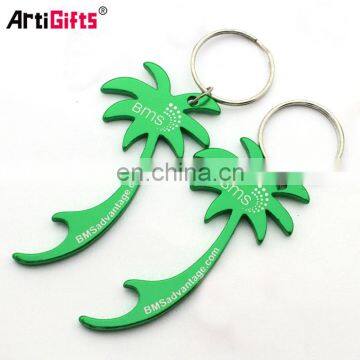 Deft design palm tree bottle opener key chain