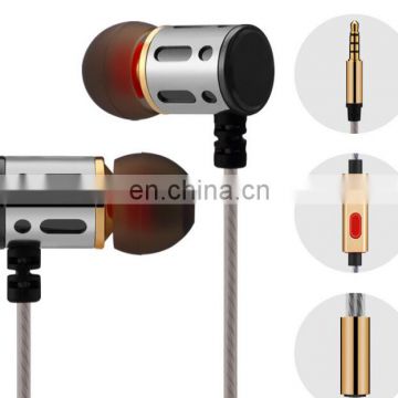 2017 HIFI super bass stainless steel earphones earbud with mic