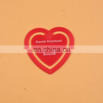 BSCI promotional customized plastic heart bookmark