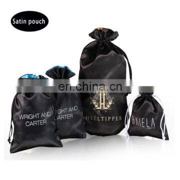 Factory price custom logo silk satin drawstring bag for hair