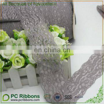 5cm grey lace elastic ribbons in cheap price