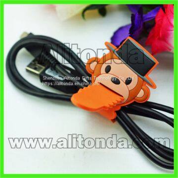 Custom Soft Cartoon Figure Animal Flower Food Cable Tidy photo-2