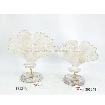 Fashion Metal Hollow Leaf Shape Candle Holder for Home Decoration photo-2