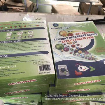 [30% off for Double 11 activities ]Topone detergent sheets good smell paper sheet detergent sample laundry liquid sheets Safety