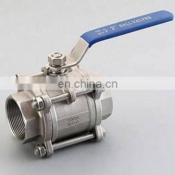 High quality Type three stainless steel switch ball valve 1 inch BSP female thread DN25 SS304 SS316 201 2 way water ball valve