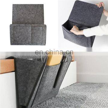 Felt Bed Caddy Storage Organizer Home Sofa Desk Bedside Pocket with 3 Small Pockets