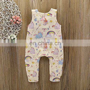 baby clothes summer fall unicorn pattern rompers baby romper