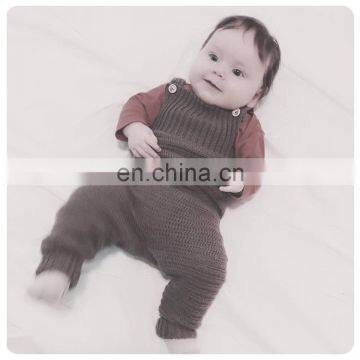 Latest Design Pink Knitted Jumpsuits 100% Cotton Kid Girl Knitted Pants On SALE 2020 Knitted Overall photo-3