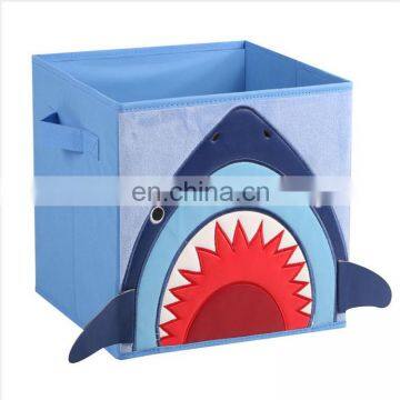 Custom Cartoon Kids Foldable Linen Cube Storage Box Fabric Stackable Bins Set