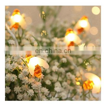 Solar led outdoor garden string honey bee light home decor lighting indoor christmas spring decoration strip fairy lights