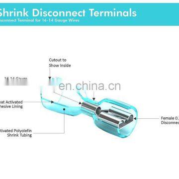 Hampool Good Reputation Blue 16-14AWG HDPE Wire Connector Waterproof Automotive Insulated Tab Terminals photo-5