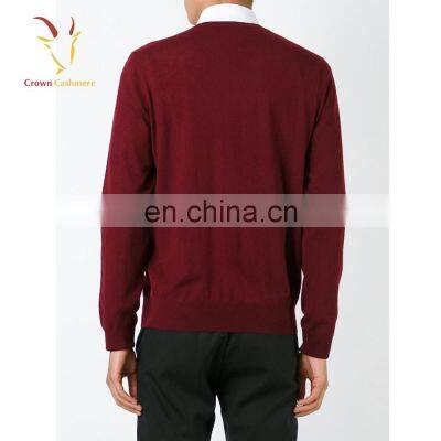 Mens Classic V Neck Cashmere Sweater Knitted Pullover Sweater Pattern photo-3
