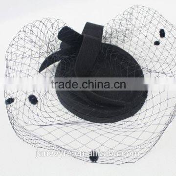 New Design Women 100% Wool Felt Hat/Chuch Hat With Veil photo-6