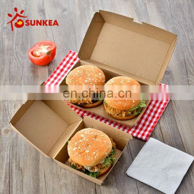 Sunkea fast food paper packaging disposable hamburger box