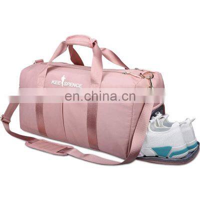 Wholesale new style fashionable leatherette duffel portable travel gym yoga fitness bag with dry wet separation