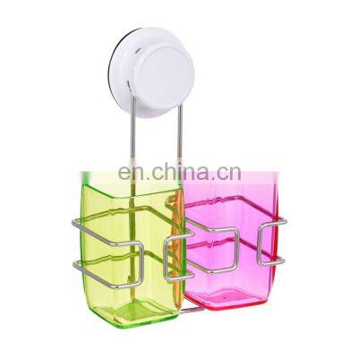 Top Quality Household Bathroom Wall Cup Suction Stainless Steel Holder Toothbrush & Tumbler Holder Stable Tumbler Holder