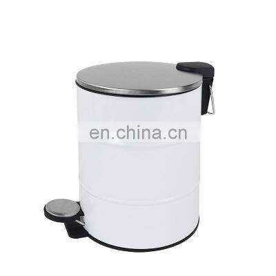 Bathroom Special Embossed Body Dustbin Stainless Steel Trash Can Thin Cover Mirror Satin Trash Bin photo-5