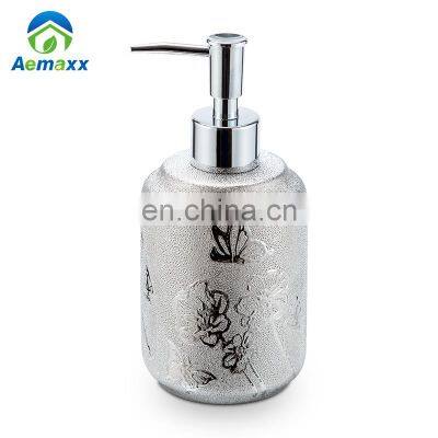 Round Shape Waste Bin Ceramic Silver Chrome Plated Dust Bin Trash Bin photo-2