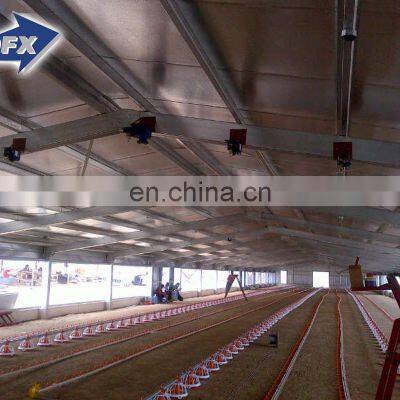 China low cost galvanized steel frame chicken broiler poultry farms shed design with wire steel mesh