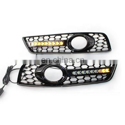 Fog lamp grill with  LED light for Audi A3 front sides grill for Audi A3 ABS fog honeycomb grill 2007 2008 2009 2010 2011 2012