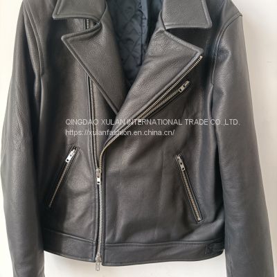 NEW ARRIVAL 2022AW MEN'GENUINE COWHIDE LEATHER MOTO JACKET