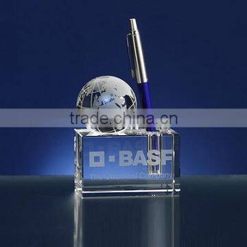 Crystal glass desktop pen holder office sets