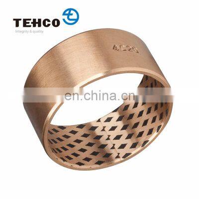 TEHCO Wrapped Bronze Bushing FB090 CuSn8P Copper Alloy Bushing with Diamond Oil Sockets to Preserve Oil for Mining Machinery.