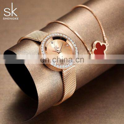 SHENGKE K0169L New Relogio Feminino Luxury Rose Gold Watch For Women Adjustable Milan Mesh Band Japan Movement Watch Luxury photo-5