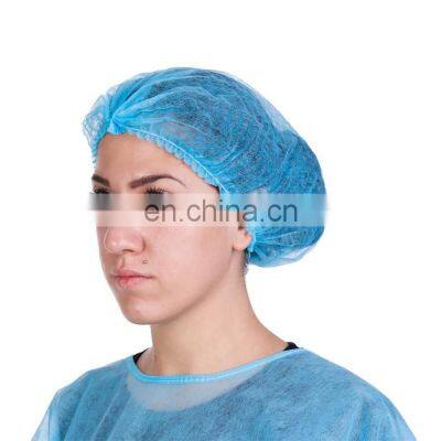 Nurse Nonwoven Clip Cap /Hair Net Disposable Head Cover Mob Cap/Pleated Bouffant Cap