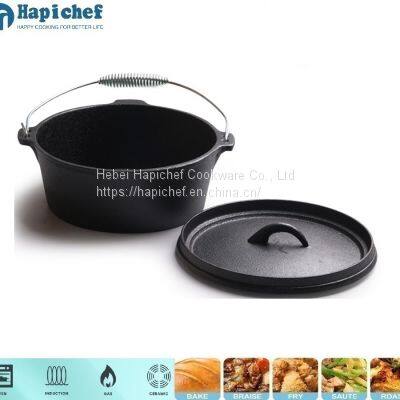Hapichef Outdoor Cooking Camp Cookware Pre-Seasoned Cast Iron Dutch Oven photo-2