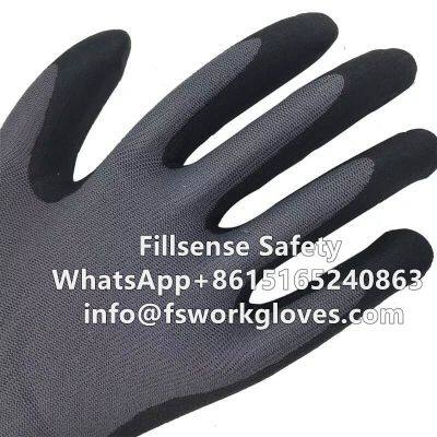 15Gauge Nylon Spandex Liner Nitrile Foam Coated Gloves Industrial Work Gloves Mechanic Gloves photo-2
