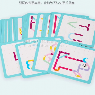 SQ New Design Geometric Wood Puzzle Alphabet and Number Diy Children's Board Game Fun Wooden Assembly Puzzle photo-5