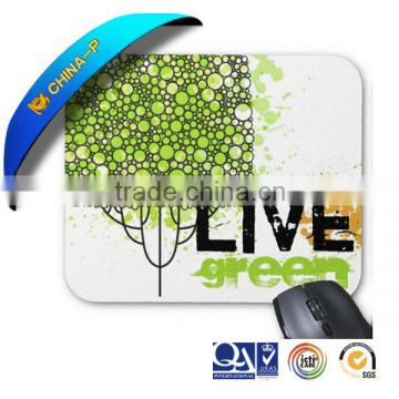 Promotional PVC Fresh Green Live Mouse Pad with Large Words Printing Area