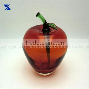 hand made art glass cased clear red apple glass reed diffuser