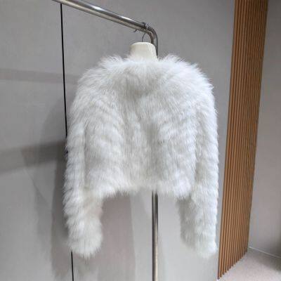 New Fox Fur Car Stripe Fur Coat, Women's Encrypted Thick Fur Coat, Short, Small, Young photo-2
