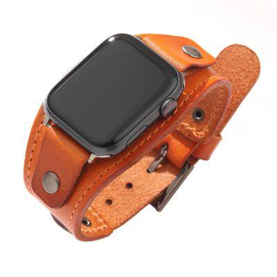 New Vintage Cowboy Punk Leather Strap Smart Bracelet Bands Leather Loop Replacement Watch Band for Apple Watch 7 8 Ultra photo-4