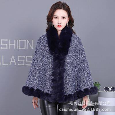 2025 New Coat Cloak Imitation Fur Knitted Shawl Coat Plush Outside to Wear photo-2