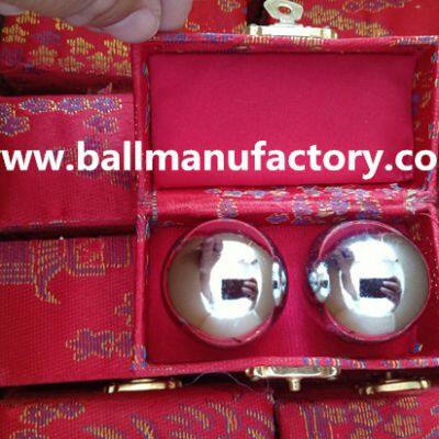 supply Chinese baoding balls with chiming in silver color diameter 25-30-35-40-45-50-55mm