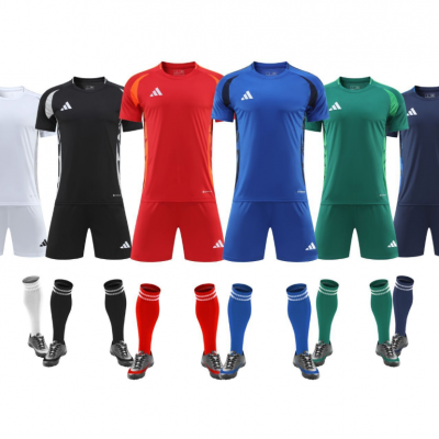 Children's Short-sleeve Soccer Uniform Set With Customizable Name and Number, Breathable Quick-dry Sports Jersey, Adult Training Clothes ...