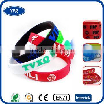 Promotional Gifts Color bracelets custom 1/4 inch silicone wristband