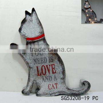 most popular LED wall hanging iron cat decor