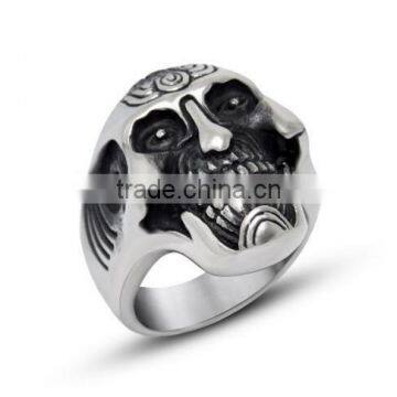 Men's Titanium Steel Vintage Personalized Fashion Grim Skull Ring Band