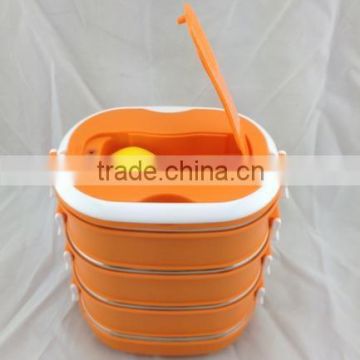 CCLB-S006-4 Hot Promotion heated Lunch Box with spoon with compartments (Accept OEM)