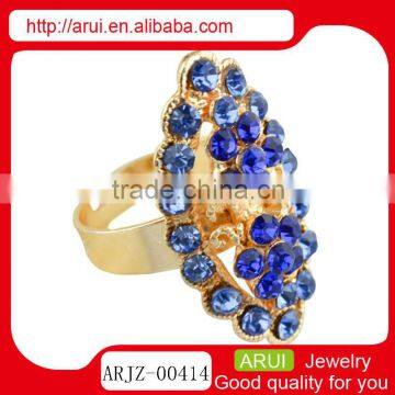 alibaba china gold alloy rings jewelry blue crystal ring