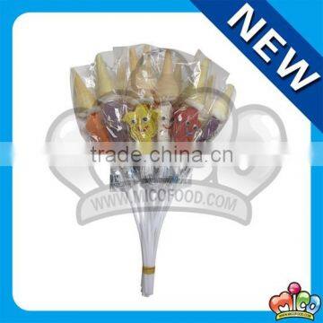 Star Jelly Ball Lollipop with Ice Cream Cone/Gelatin Candy Marshmallow Lollipop /Gummy Jelly Marshma