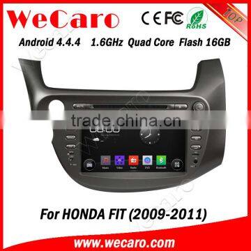 Wecaro android 4.4.4 car dvd oem 8" car multimedia player for honda fit bluetooth 2009 2010 2011