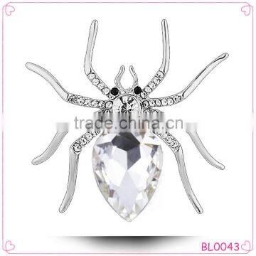 Transparent crystal brooch rhinstone silver animal spider brooch fashion brooch