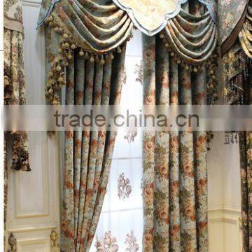 good quality European style chenille jacquard curtain for the living room