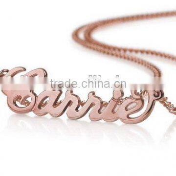 2016 Newest Fashionable 925 Sterling Silver Monogram Necklace 18k Rose Gold Plated Any Name Necklaces photo-2